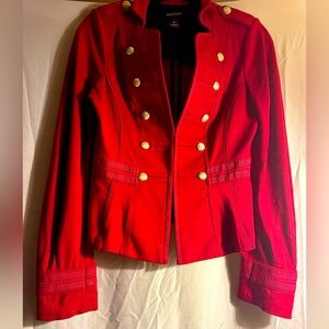 Burgundy White House-Black Market Military Style Fitted Jacket. Size 4